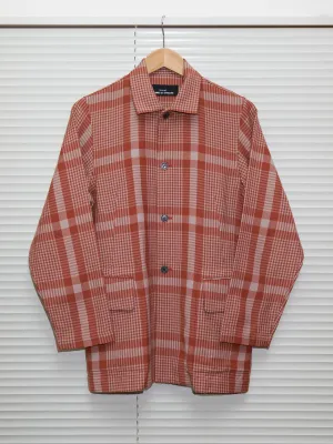 Tricot Comme des Garcons 1994 burnt orange grey wool check jacket - womens M